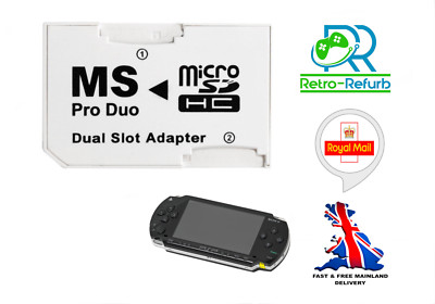 Dual Memory Card Adapter For Sony PSP 1000 2000 3000 Micro SD to