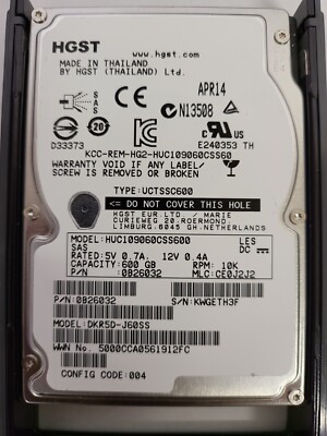 ✔️ HitachiDKR5D-J600SS 5541892-A 0B26032 600GB 10K 2.5