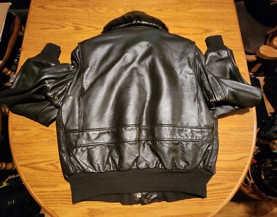 SCHOTT 684SM Sz46 A2 Bomber Leather Jacket Removable Liner n