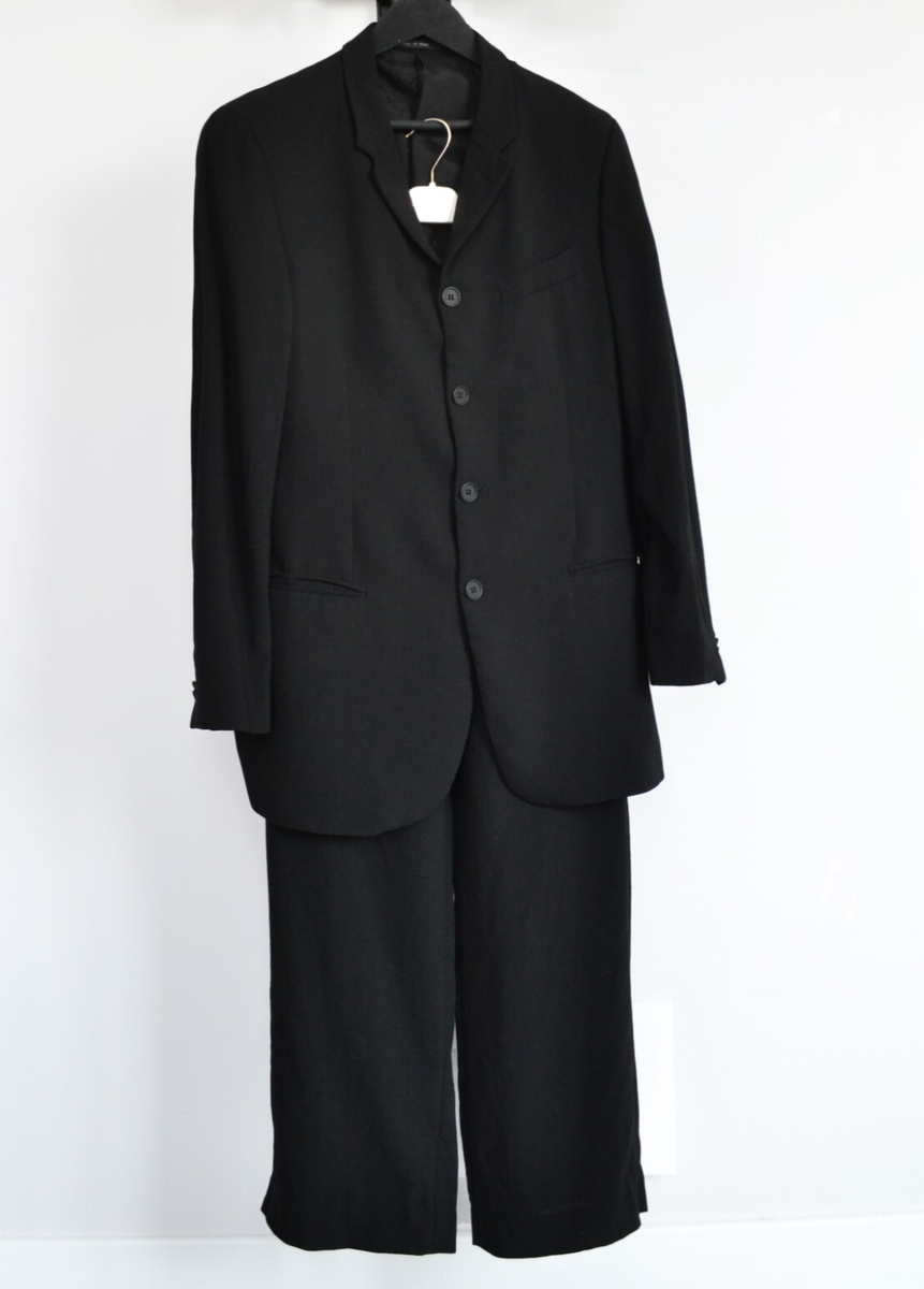 90s Vintage Mens EMPORIO ARMANI Suit Black Blazer Jacket Pants