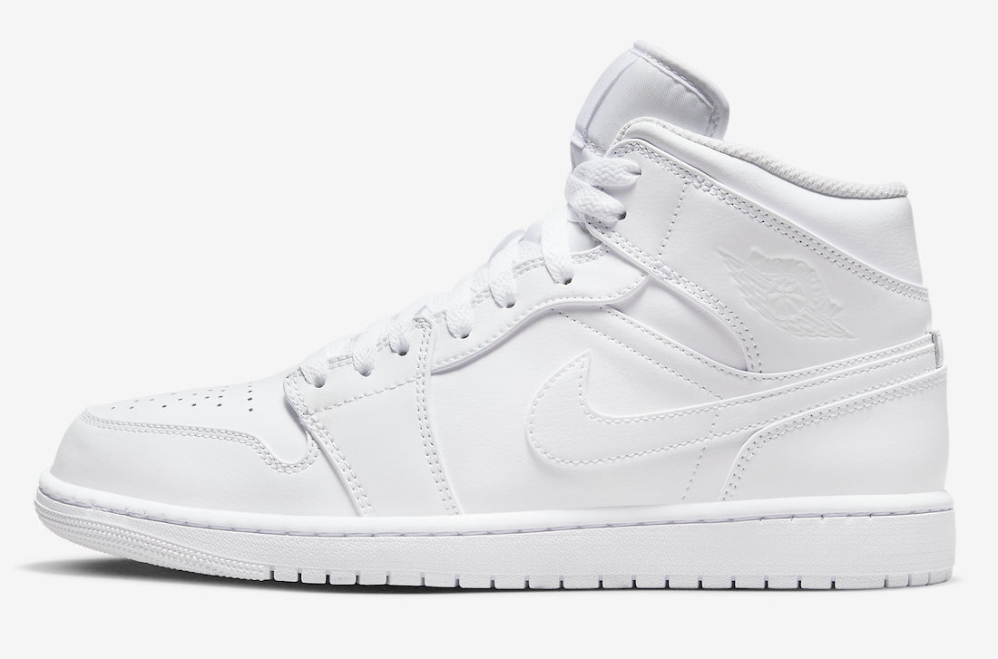 Nike Air Jordan Retro 1 Mid All Triple White 554724 136 Size 8-13