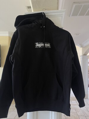 Supreme Bandana Box Logo Hoodie Sweatshirt Black Size Small | eBay