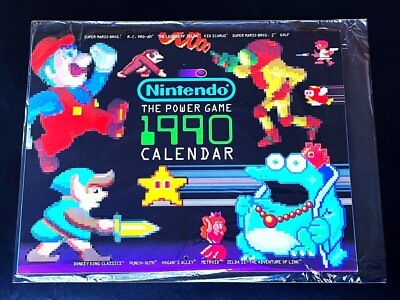 Vintage Nintendo The Power Game 1990 Calendar Zelda Metroid Super