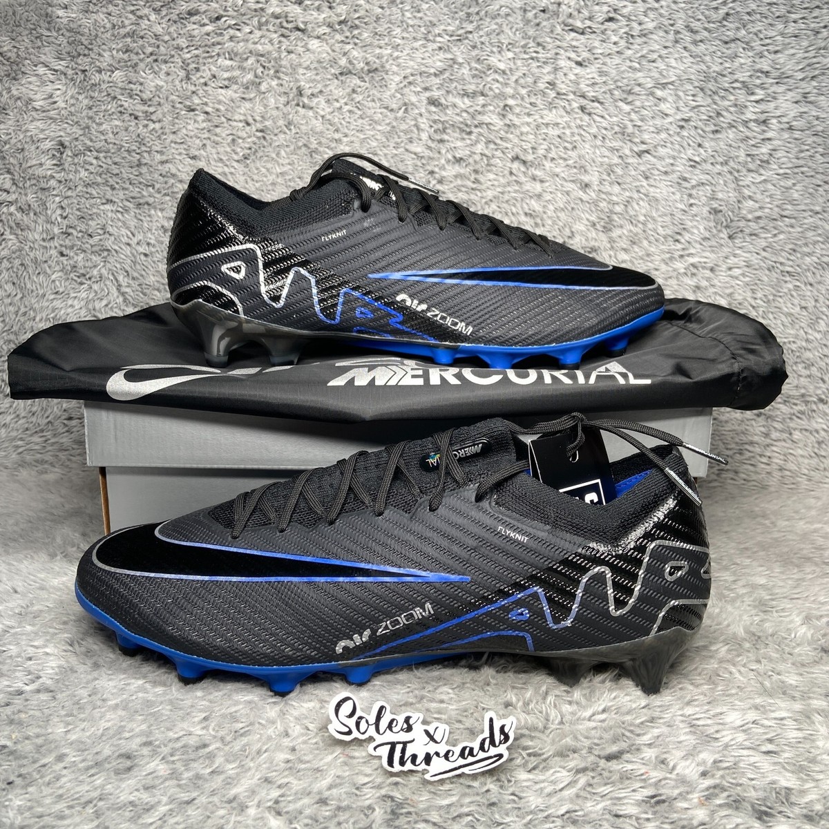 Nike Zoom Mercurial Vapor 15 Elite AG-PRO Size 12.5 Black Blue