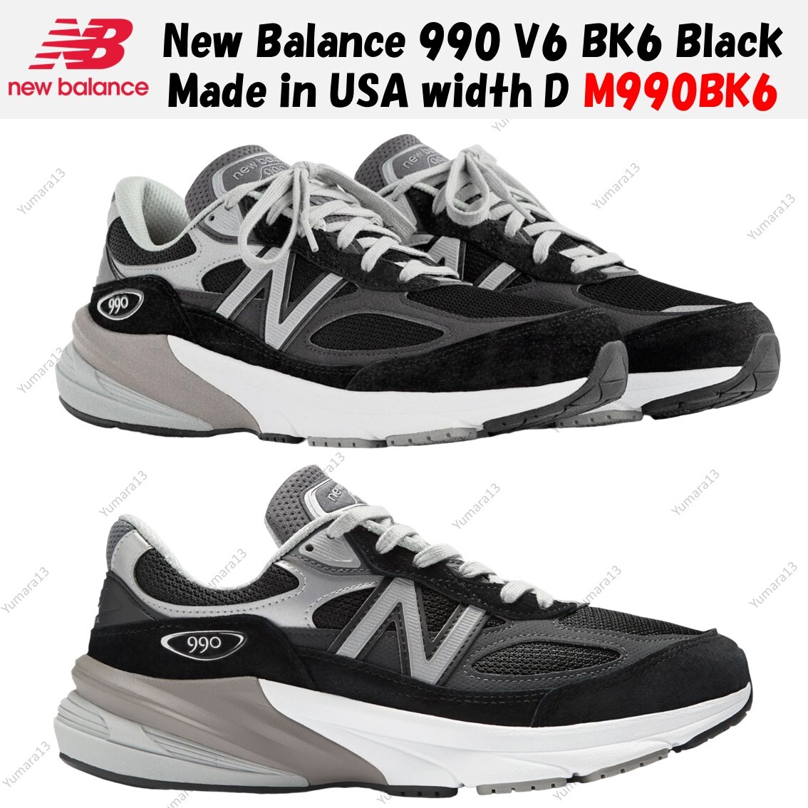Size 14 - New Balance 990v6 Made in USA Black Silver for sale