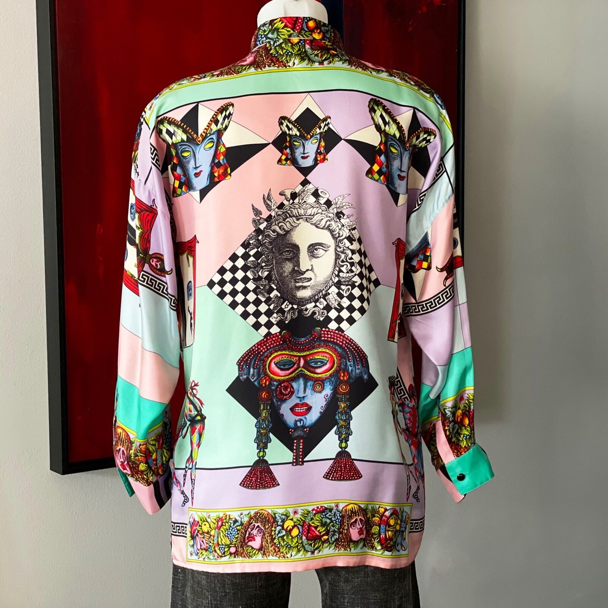 GIANNI VERSACE silk shirt with iconic Baroque print size IT 54