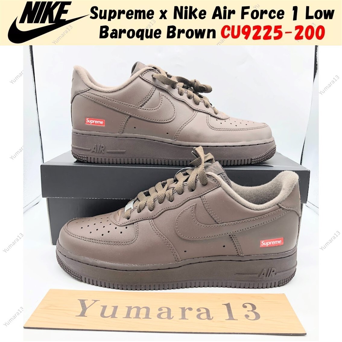 Supreme x Nike Air Force 1 Low Baroque Brown CU9225-200 Men's Size