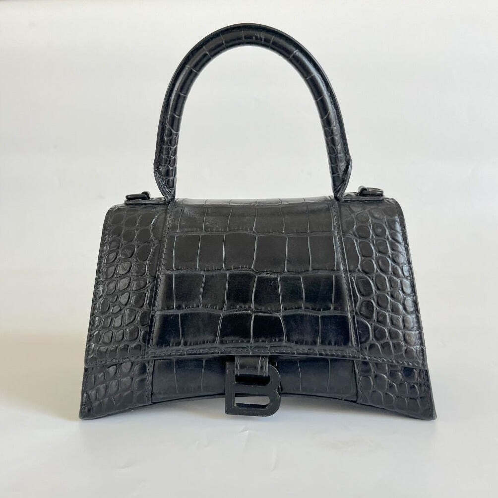 Balenciaga Black Croc Small Hourglass Bag | eBay