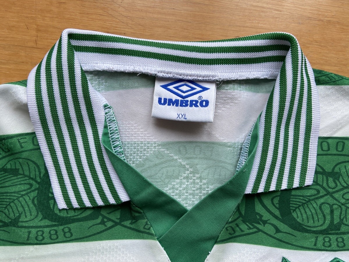 CELTIC 1995 1997 HOME FOOTBALL SHIRT SOCCER JERSEY UMBRO sz 2XL