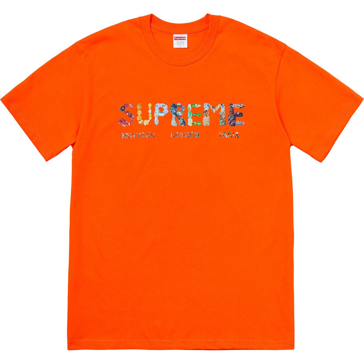 Supreme Rocks Tee Ash Grey/Black/Orange/Red/White SS18 (SS18T49