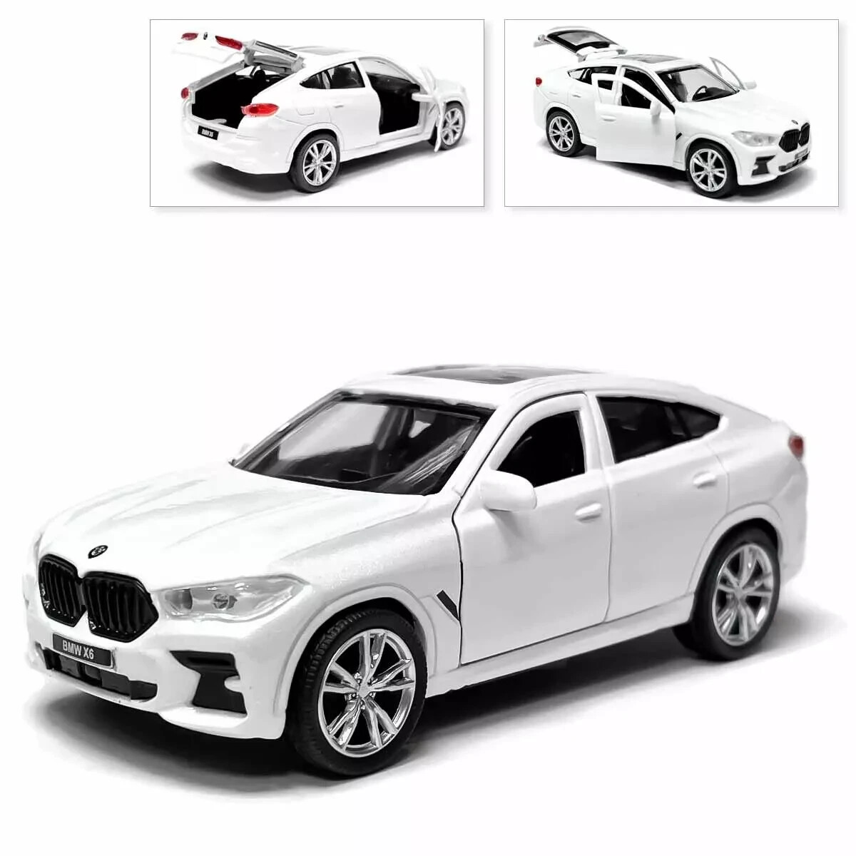BMW X6 Metal Model Diecast Car Scale, Collectible Toy Carsб White