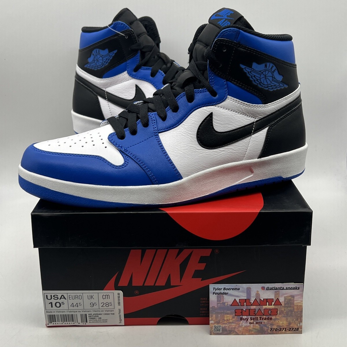 Size 10.5 - Air Jordan 1.5 The Return Reverse Fragment Blue Black