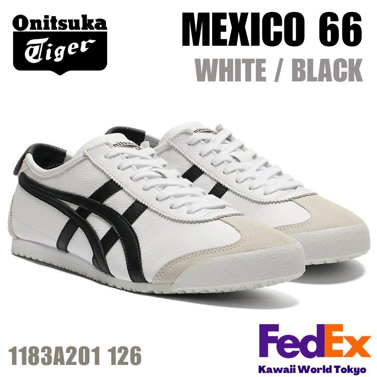 Onitsuka Tiger MEXICO 66 WHITE / BLACK 1183A201 126 UNISEX NEW