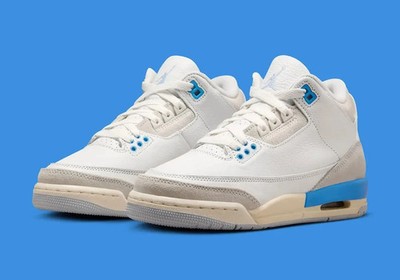 Air Jordan 3 Retro (GS) Size 7Y Summit White/Hydrogen Blue DM0967
