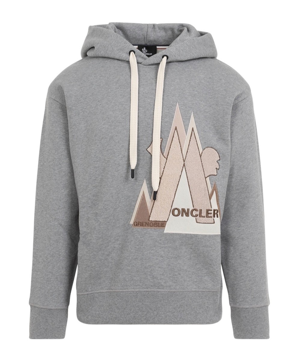 NWT Mens Moncler Grenoble Grey Pullover Sweatshirt Hoodie sz L