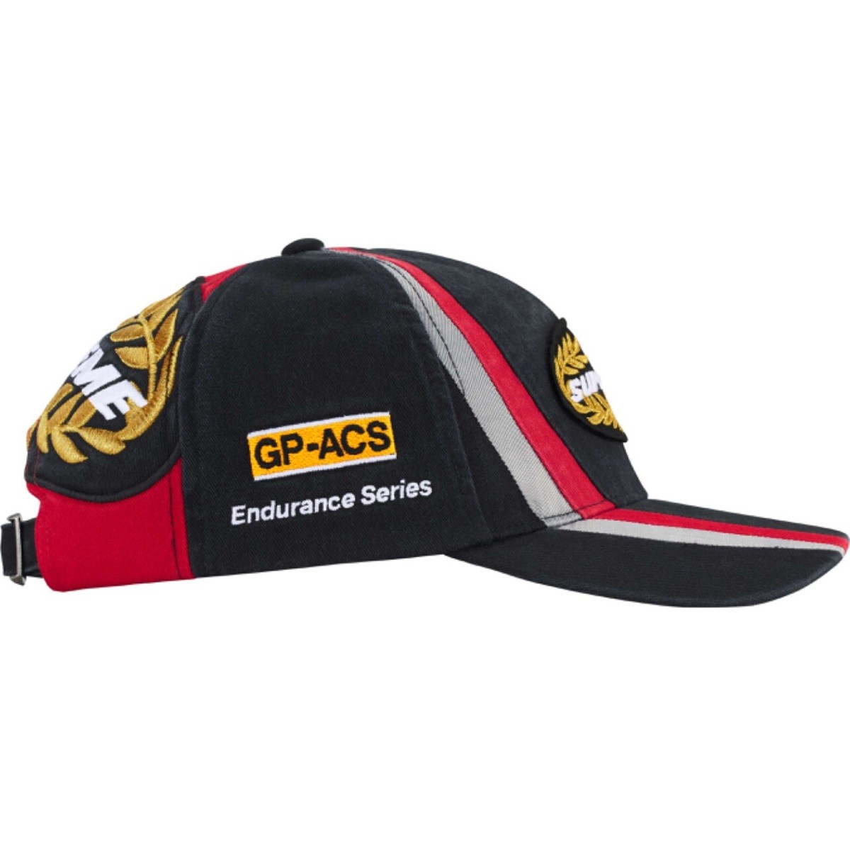 Supreme Endurance Series 6 Panel Hat Black One Size Racing Cap