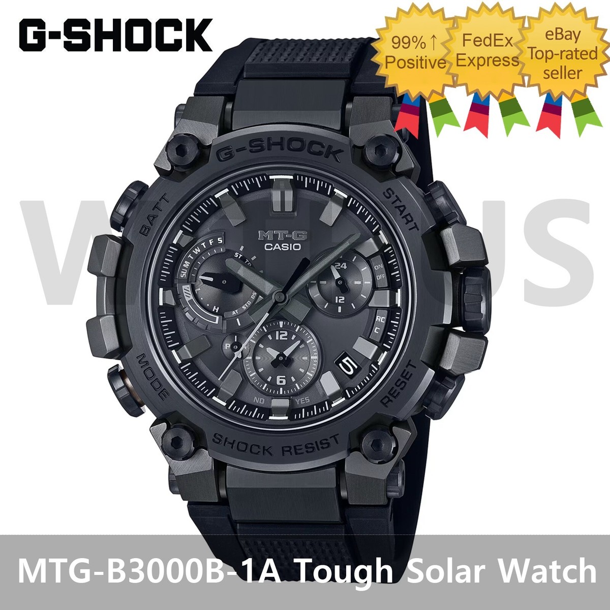 G-SHOCK MTG-B3000B-1A Tough Solar Black Bluetooth Outdoor Men's