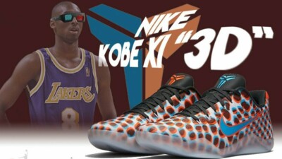 NIKE Kobe XI 11 Low 3D Cool Grey Red Blue MultiColor WTK What The