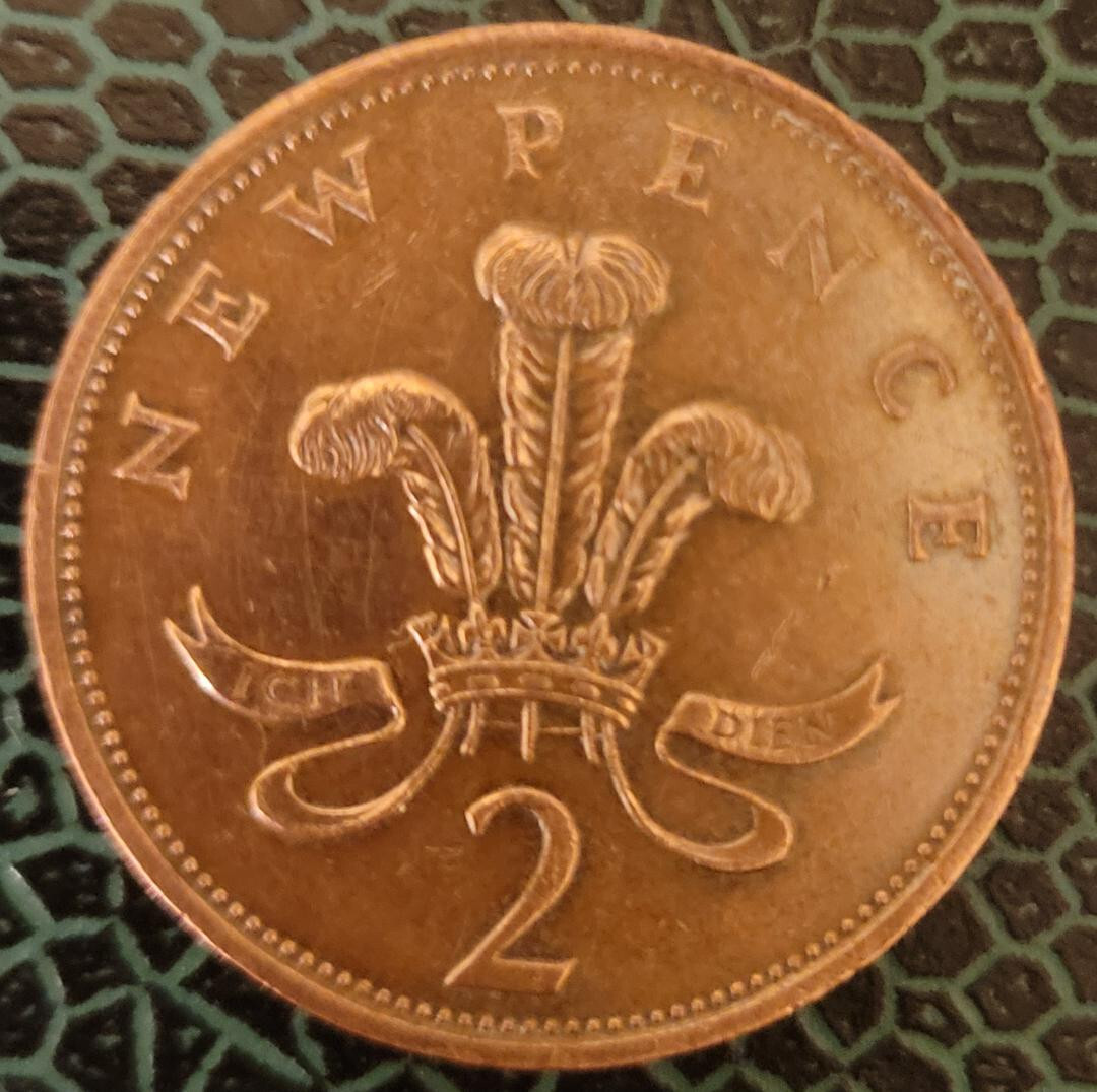 United Kingdom 2 new pence, 1980 , Original ELIZABETH II D G REG