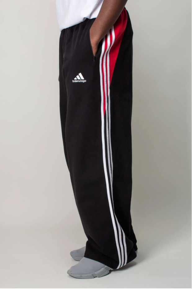 Balenciaga x adidas wide-leg track pants RED BLACK WHITE | eBay