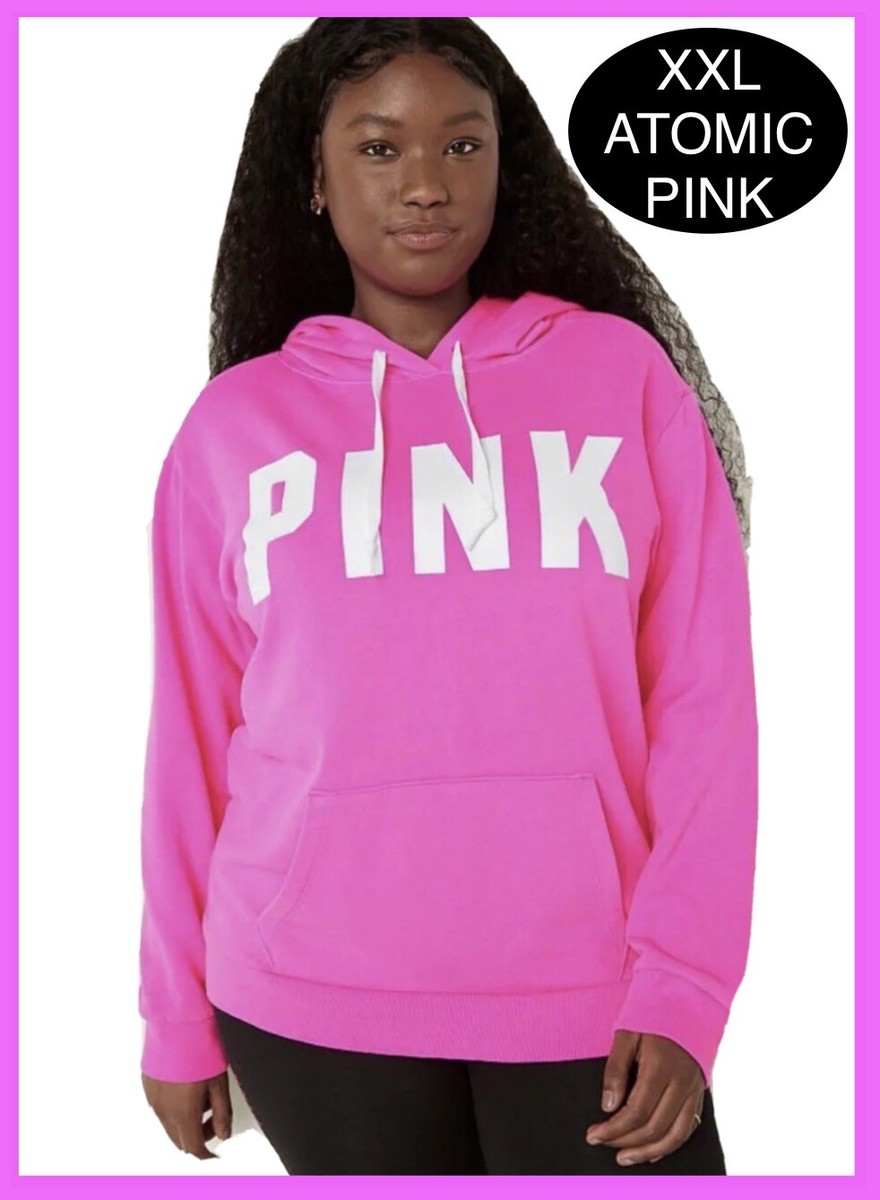 Victoria's Secret PINK ATOMIC PINK Hoodie XL VS HOT ATOMIC PINK SO