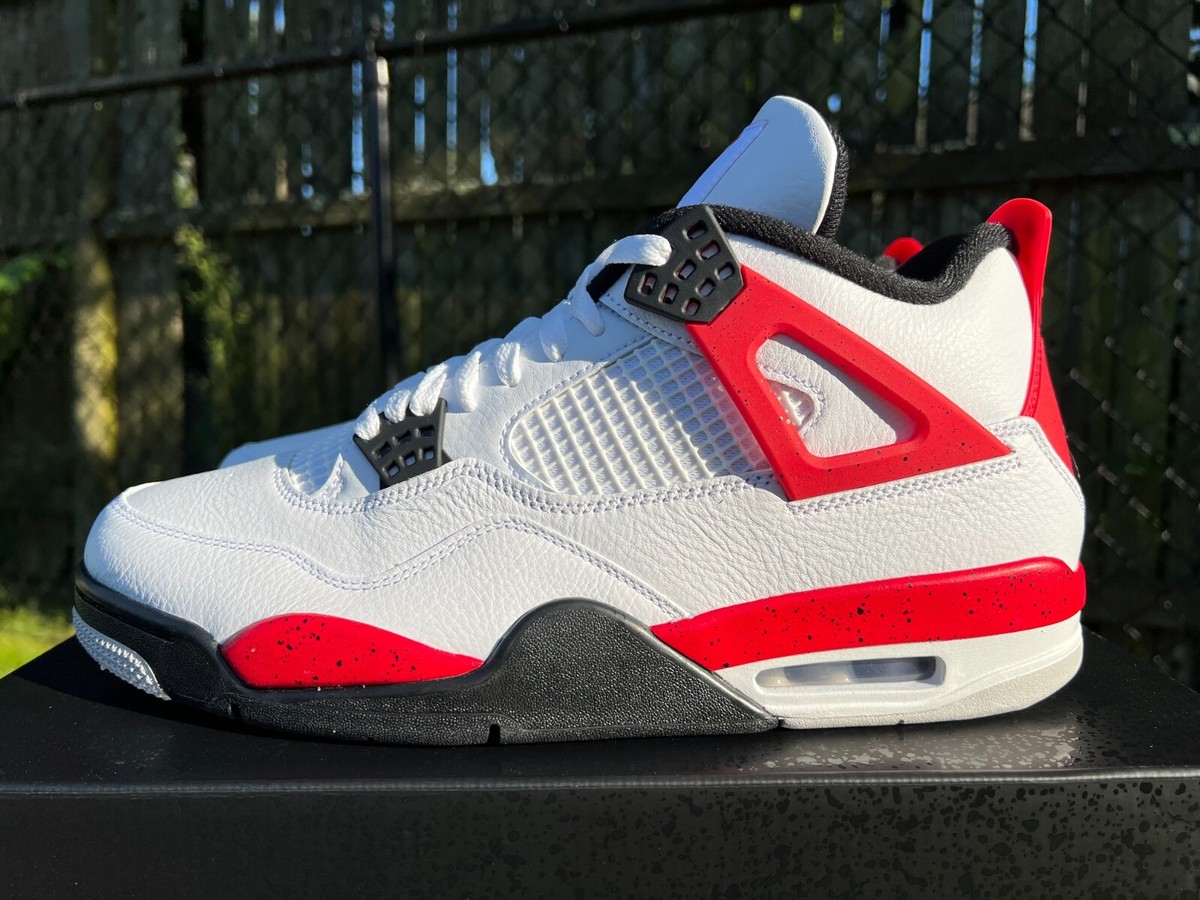 New Size 12 - Air Jordan 4 Retro Red Cement - DH6927-161 | eBay