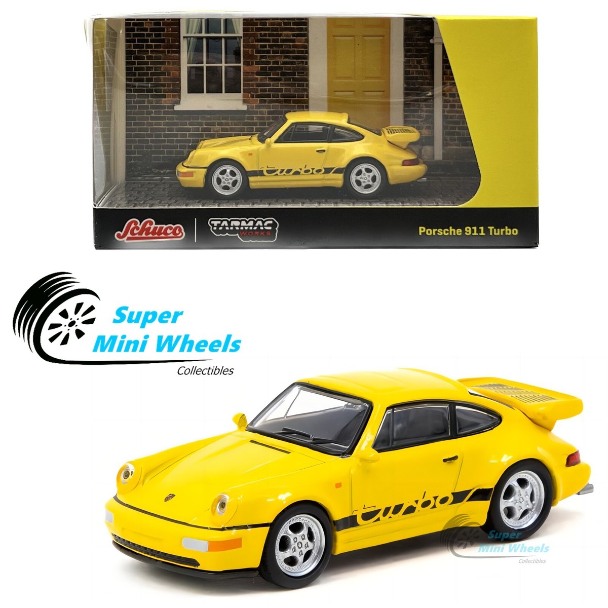 Schuco x Tarmac Works 1/64 Porsche 911 Turbo Yellow | eBay
