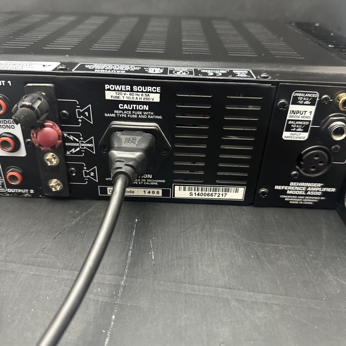 Behringer Reference Amplifier Model A500 | eBay