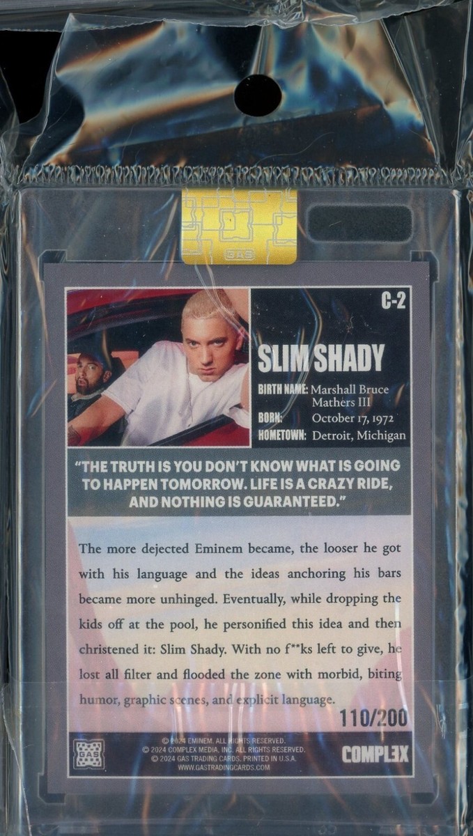 Gas Trading Cards X Complex Slim Shady Eminem Card BLUE Foil