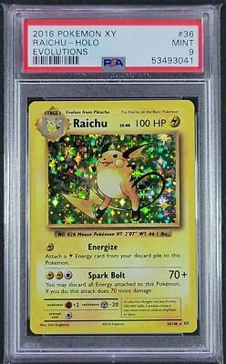 2016 Pokemon XY Evolutions 36/108 Raichu Holo Rare PSA 9 MINT | eBay