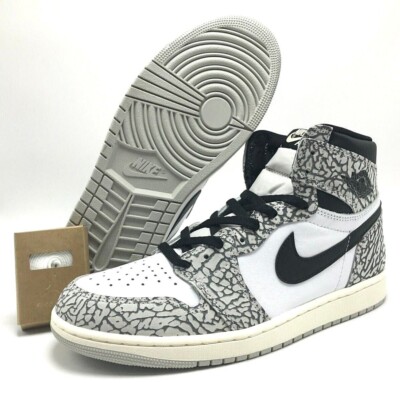 Size 9 - Air Jordan 1 Retro OG High White Cement for sale online