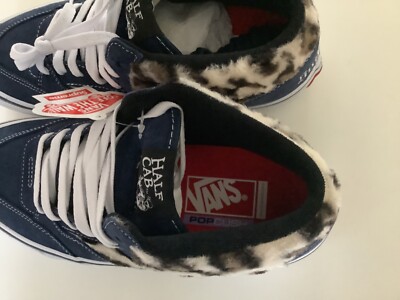 Authentic supreme x Vans leopard half cab navy blue US 8 new men's