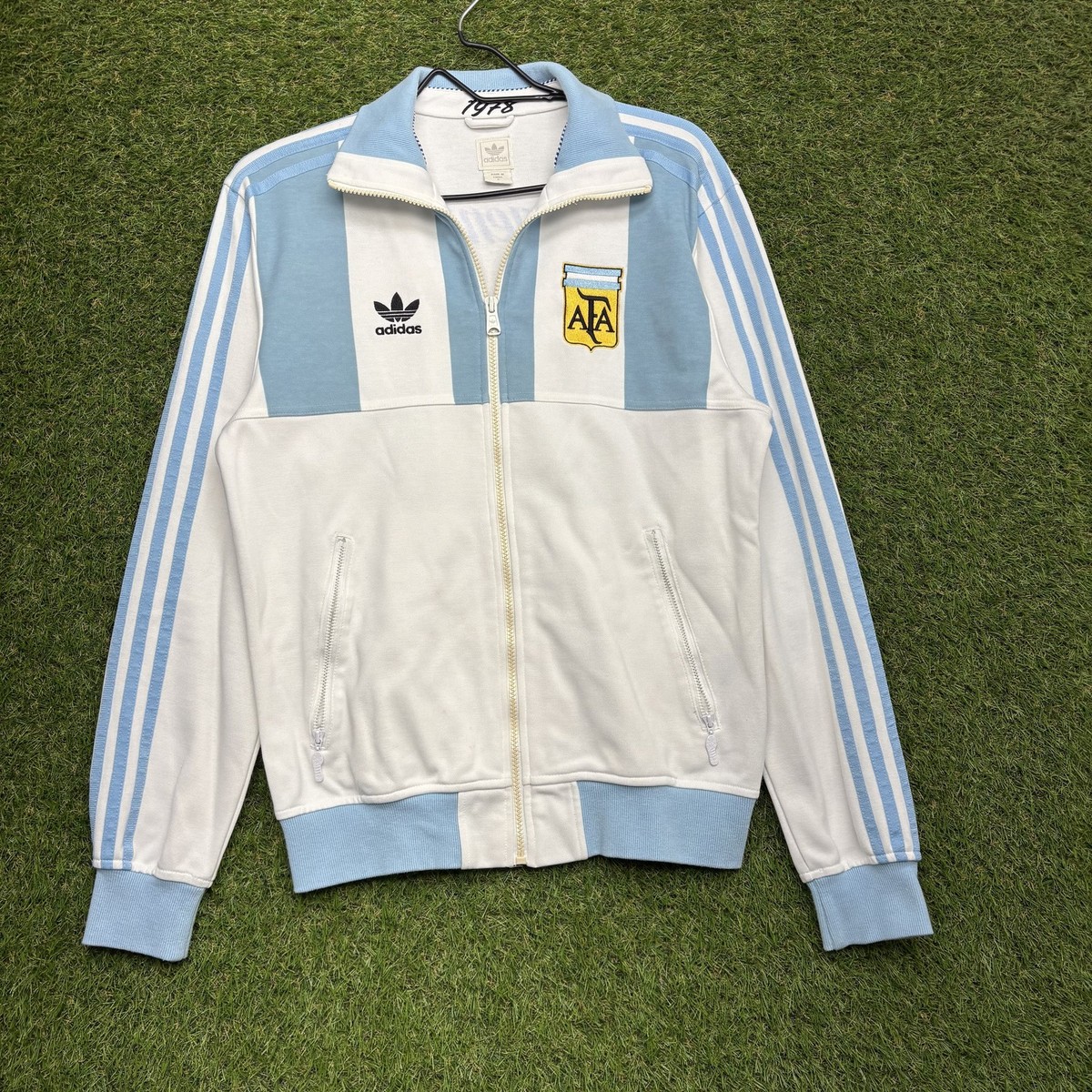 Vintage Argentina Jacket Mens Small Adidas Soccer AFA Embroidered
