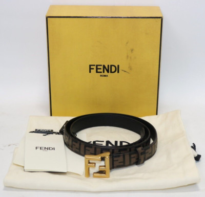 Fendi FF Brown Leather Belt Size 75/30 - NEW, READ! (Retail $490
