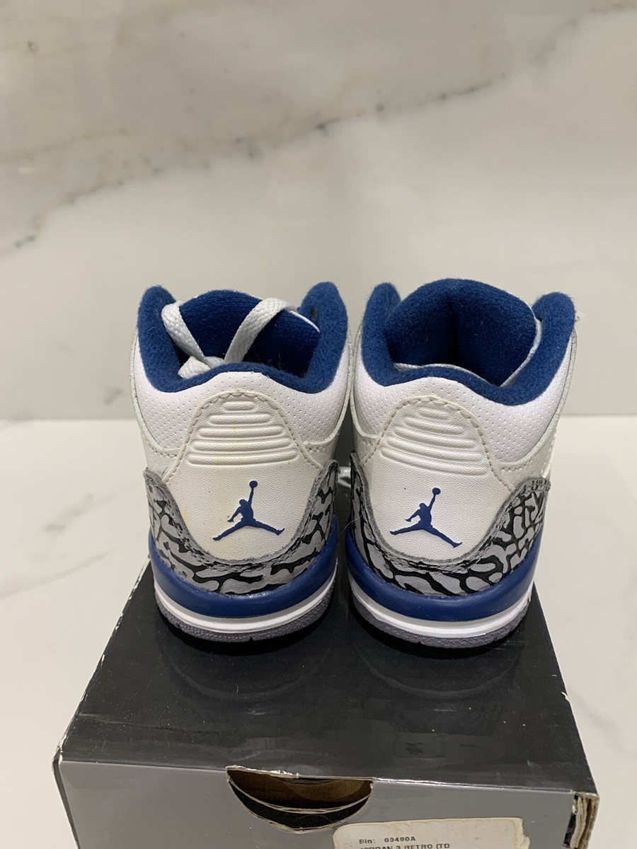 Nike Jordan 3 III Retro TD True Blue 832033-104 Toddler Size 7C | eBay
