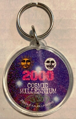 2000 Cosmic Millennium Key Chain Sun Moon Purple Pink Keyring