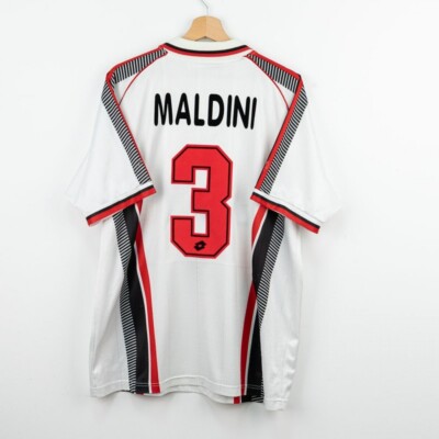 Maldini 3 AC Milan Jersey 1997 98 Sz L Retro Football Vintage