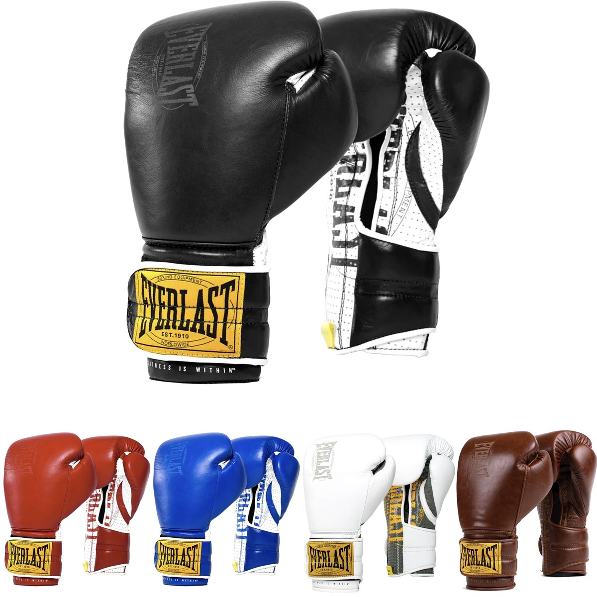 Everlast 1910 Pro Hook and Loop Sparring Boxing Gloves | eBay