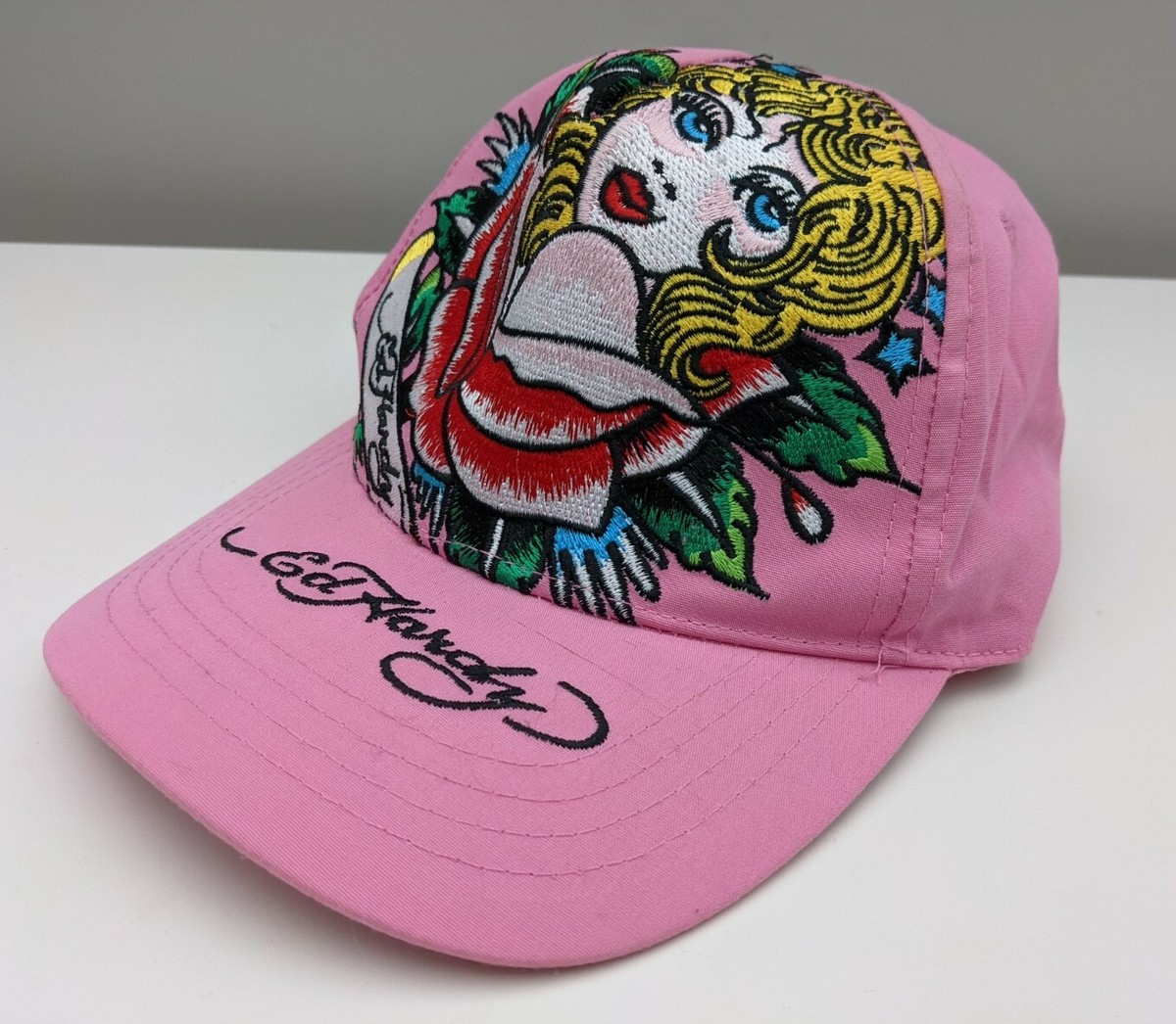 Ed Hardy Vintage Tattoo cap hat baseball Pink Embroidered womens