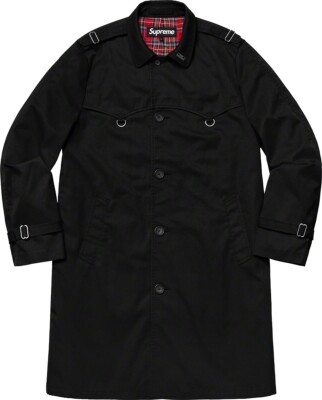 New Supreme D-Ring Trench Coat Jacket Black Spring Summer 2019