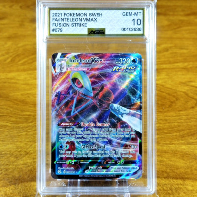 Pokemon SWSH Fusion Strike Inteleon VMAX 079/264 AGS Gem-MT 10