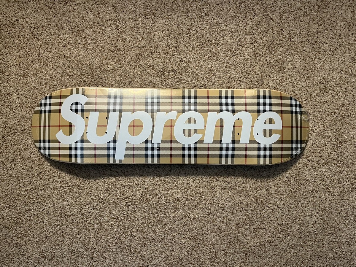 Supreme Burberry Skateboard Skate Deck Plaid Brown/Beige SS22 | eBay