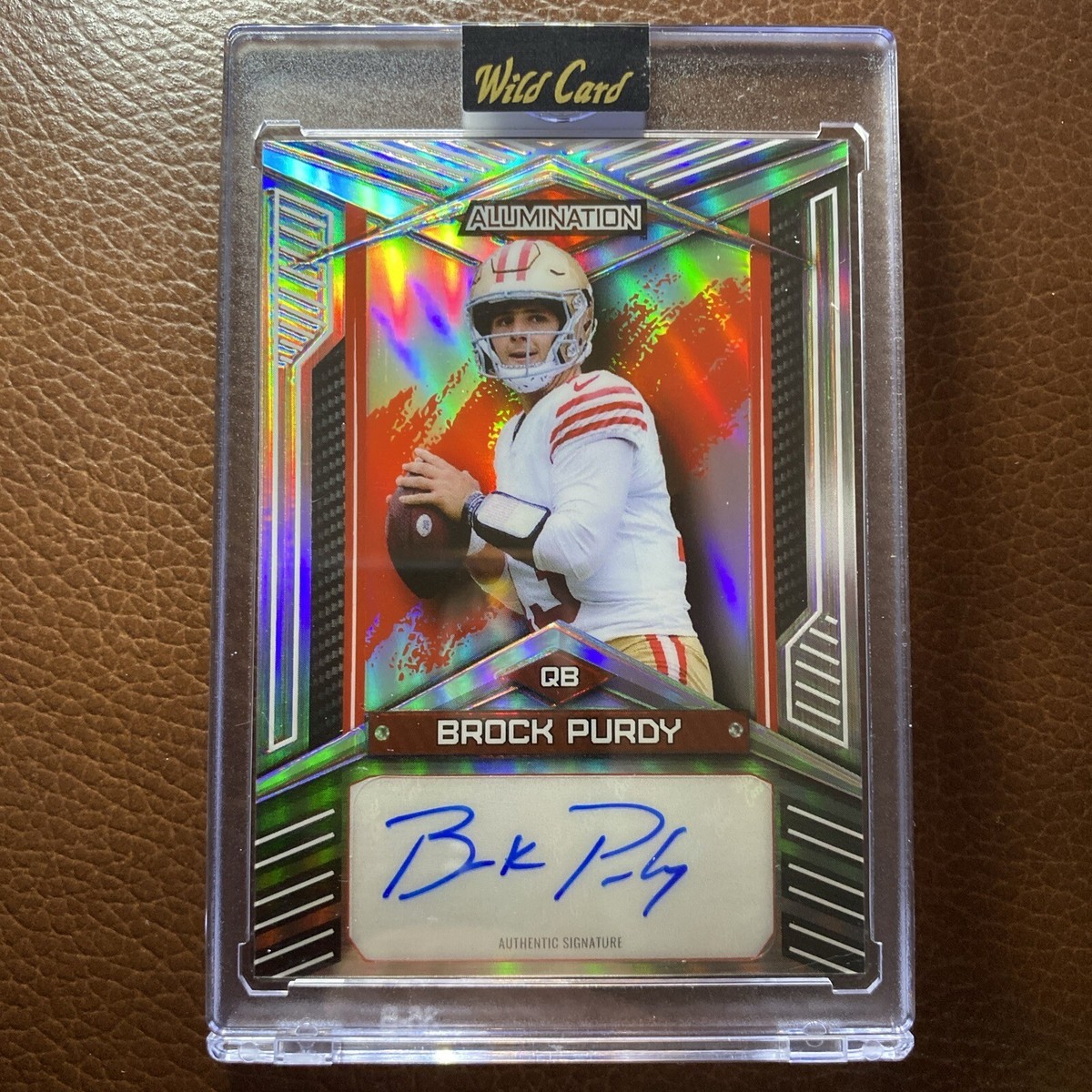 2023 Wild Card ALUMINATION Silver Prizm Brock Purdy AUTO 4/5