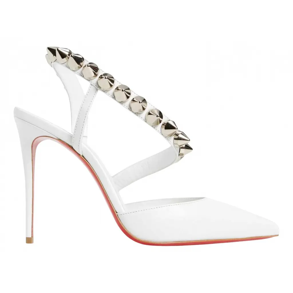 Christian Louboutin Spikita Pump 100 Bianco White Spike Strappy