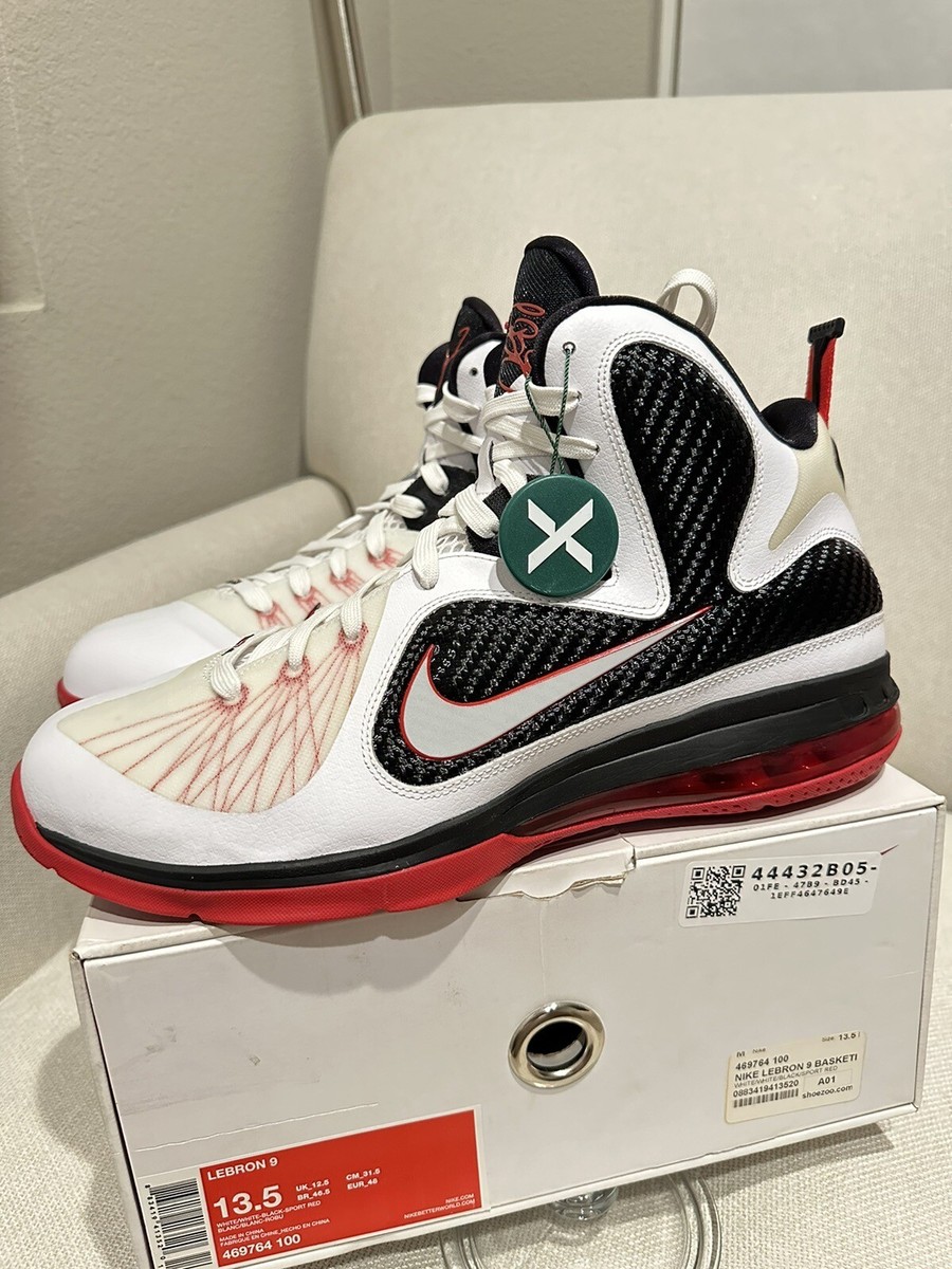 Nike Lebron 9 IX Miami Heat Home US Mens Size 13.5 White Red SKU