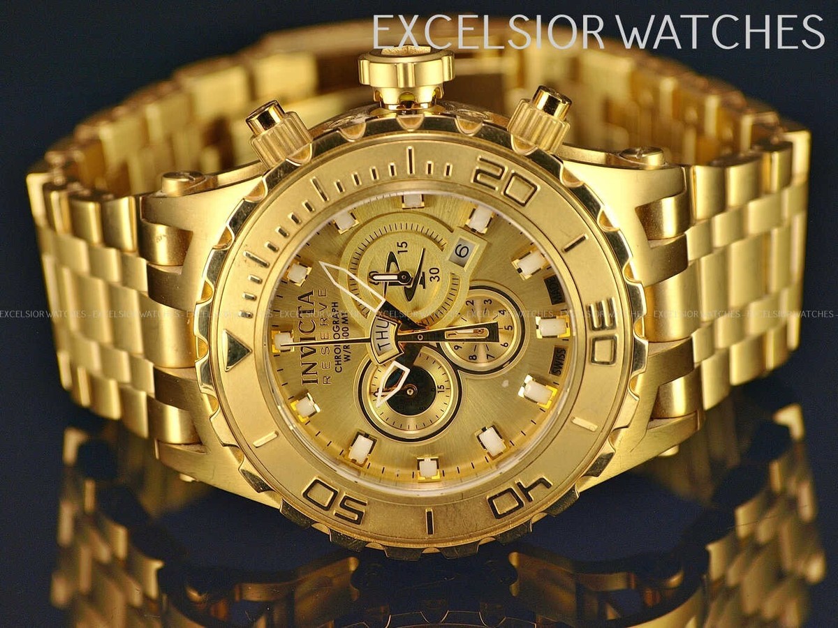1st Gen. Invicta Reserve 52mm SAS Swiss Made Chrono All Gold