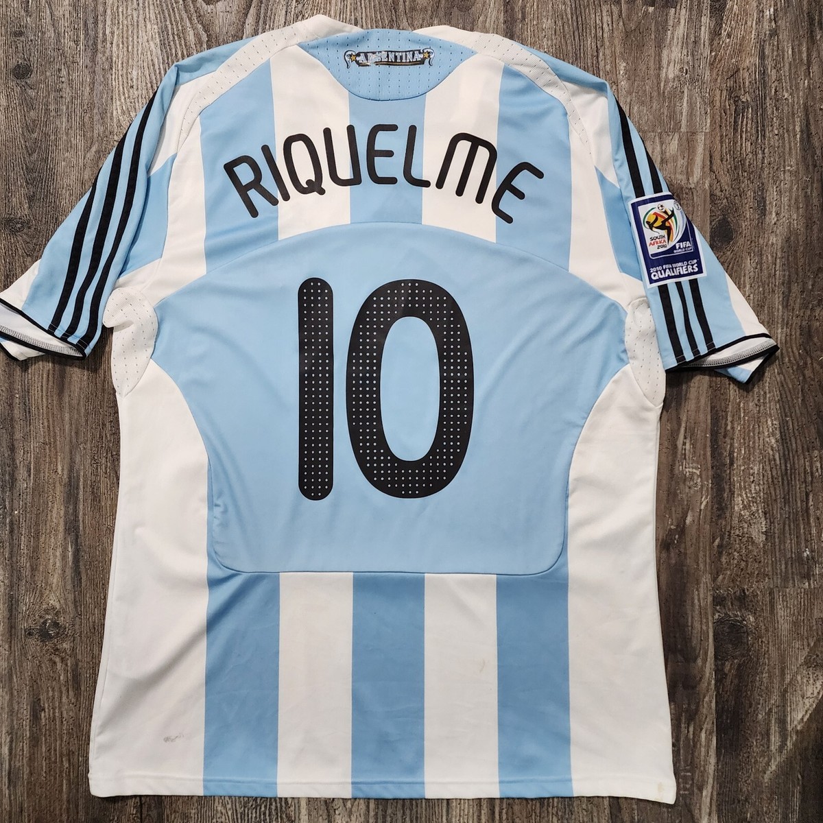 2008 Adidas Argentina Home Soccer Jersey Roman Riquelme Men XL