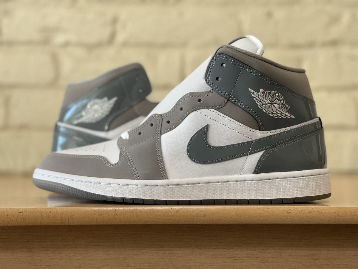 Nike Air Jordan 1 Mid SE Men Size 11 White Medium Grey Cool Grey