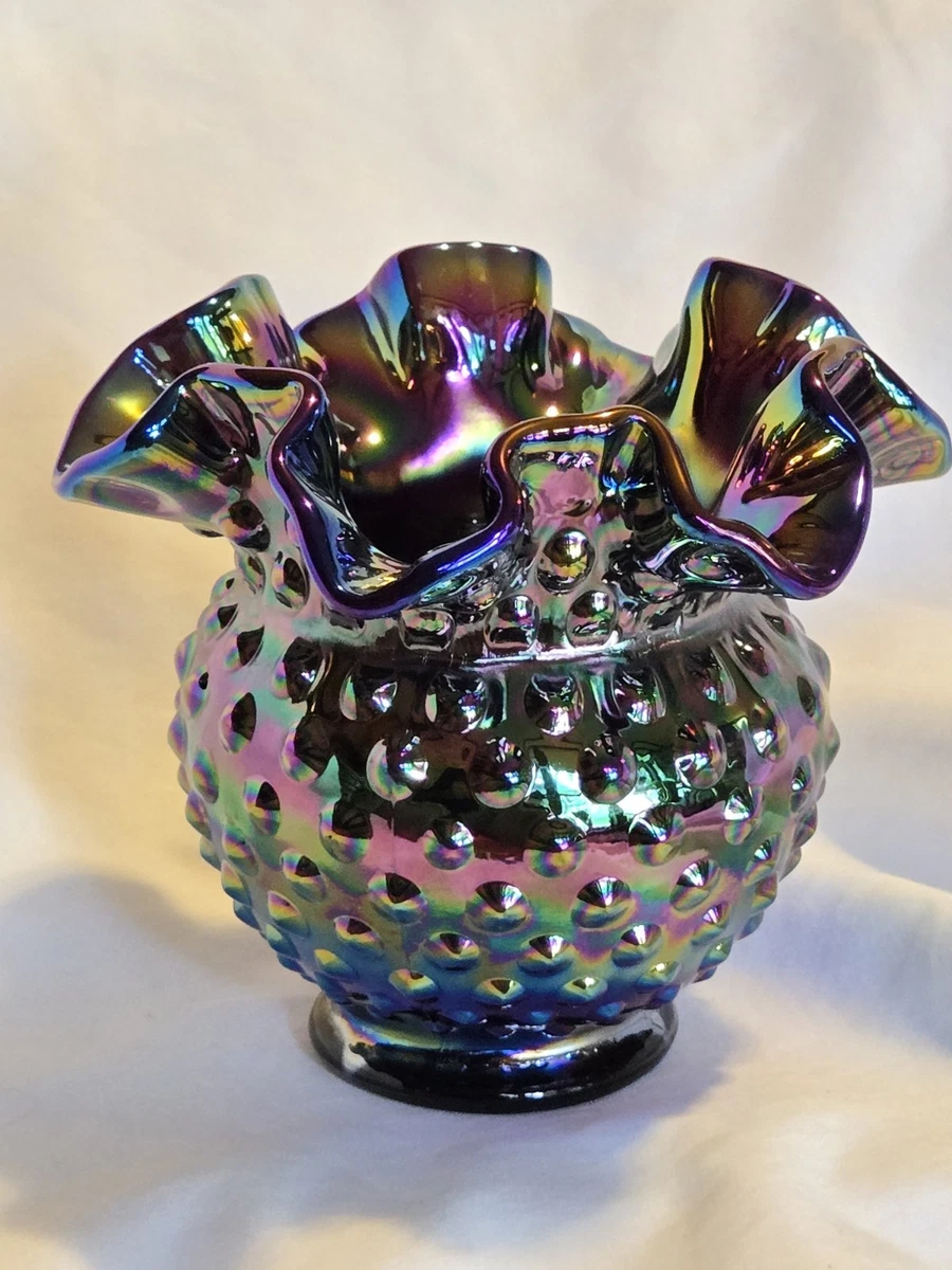 Carnival Glass カーニバルガラス ボール オーロラ パープル ②