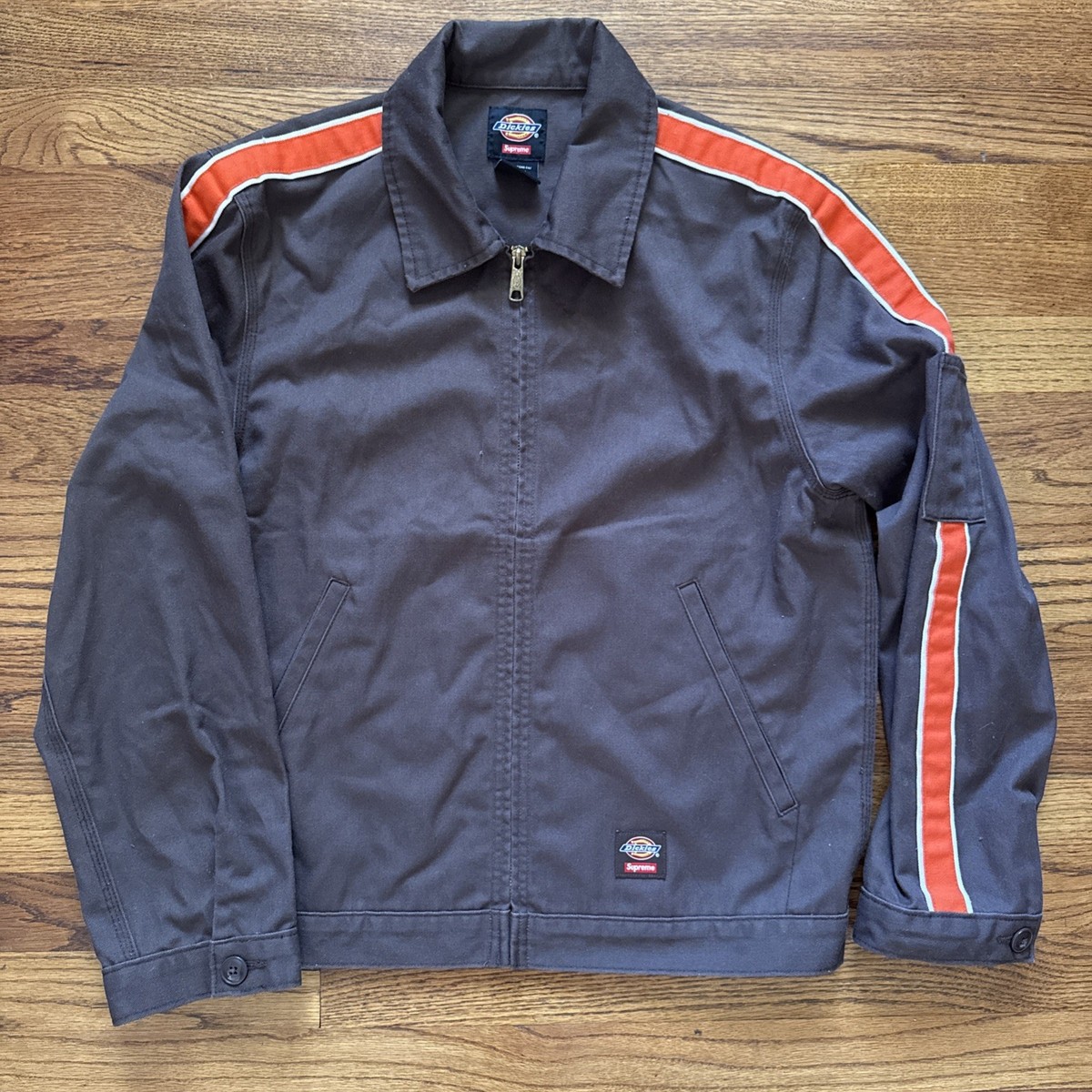 Supreme 22SS Dickies Stripe Eisenhower Jacket Work Jacket Brown